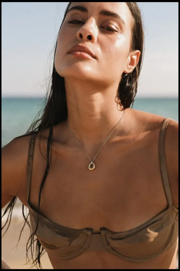 ALMYNOMA - Γυναικείο κολιέ από ατσάλι Unity Gold and Silver